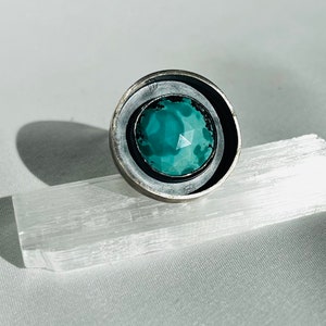 sunshine turquoise... faceted turquoise and oxidized sterling silver image 2