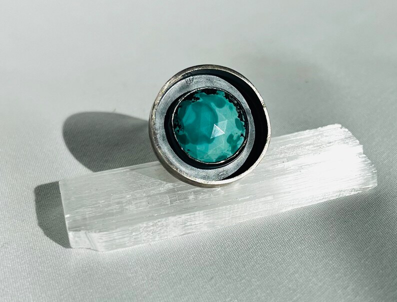 sunshine turquoise... faceted turquoise and oxidized sterling silver image 2