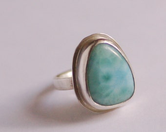 robins egg ring... larimar gemstone set in sterling silver ring