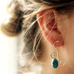 a turquoise breeze... sterling silver turquoise post earrings image 5