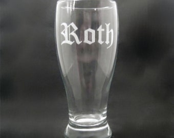 12 Custom Engraved Pilsner Glasses for Groomsmen