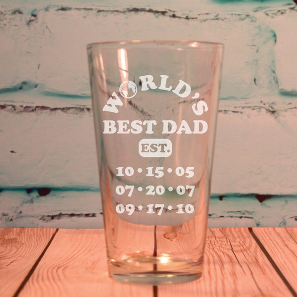 Vaso de pinta para el Día del Padre, el mejor vaso del mundo para papá, 16 oz. o 20 onzas Regalo del Día del Padre en vaso de pinta grabado, Regalo para el nuevo papá, Anuncio de embarazo