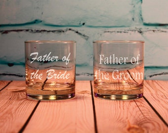 Father of the Bride or Father of the Groom Engraved Old Fashioned Glass, Personalized Gift, Father in Law Gift, Thank you parents