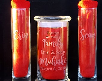 Sand Ceremony Set, Personalized Unity Set, Engraved Sand Ceremony set, Blended Family Unity Set, Destination Wedding Sand Ceremony