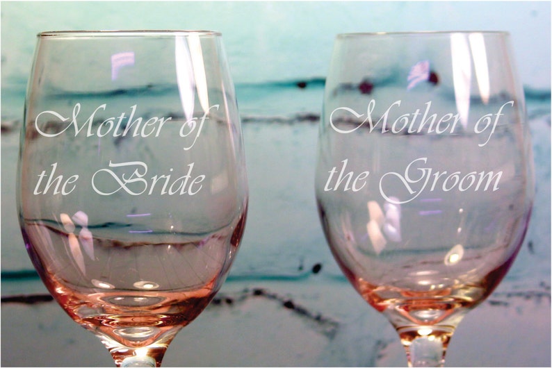 Custom Engraved Mother of the Bride and Mother of the Groom 20 ounce Wine Glasses image 1