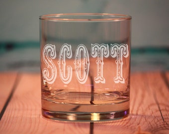 5 Custom Etched Old Fashioned Glasses - Rocks Glasses Groomsmen Gifts