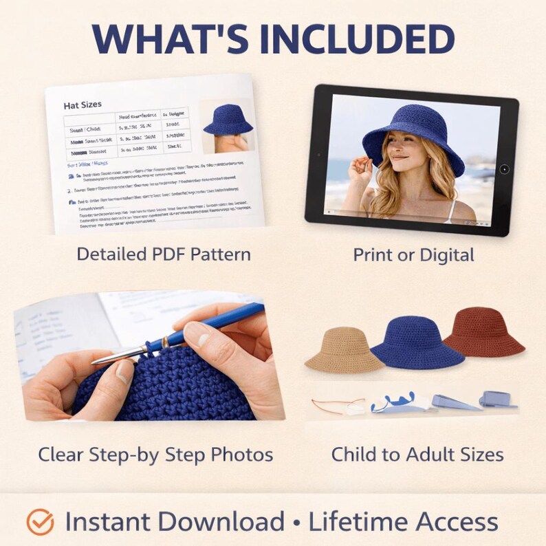 Beginner Crochet Wide Brim Bucket Hat Pattern | Easy Summer Beach Sun ...