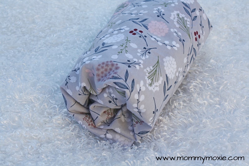 Fitted Crib SheetChanging Pad CoverMini Crib Sheet in Wild Dandelions and Flowers on Grey Perfect Nursery Linens by Mommy Moxie on Etsy