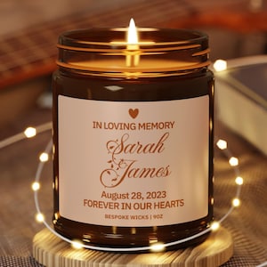 Memorial Gift Sympathy Gift Loss of Mother Father Husband Wife Grief Candle Mourning Gift Condolence Gift Personalized Name Scented Candle