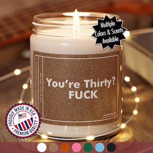 30th Birthday Gift, Funny Candle, Thirtieth Birthday Gift for Her Him, Thirties Era, Thirty Flirty, Thirty Years Old, 30th Birthday Party