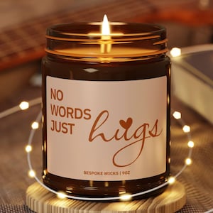 No words just hugs candle, Gift Box for Her Him, Sending you hugs in candle, Thinking of you gifts, Gift for friend, Get Well Soon, Sympathy