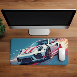Anime Car Mousepad – JDM Racing Desk Mat in Cartoon Style – Drift Car Accessory for Gamers & Anime Fans