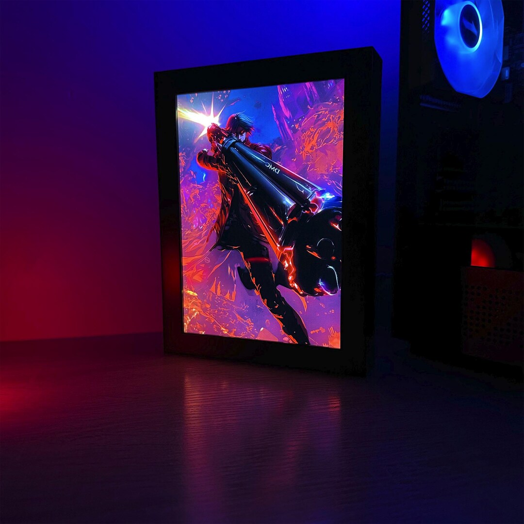 Devil May Cry LED Lamp – Handmade Anime Light Box With Dante | Gamer ...