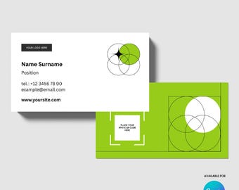 Modello di biglietto da visita con griglia moderna: design Canva modificabile