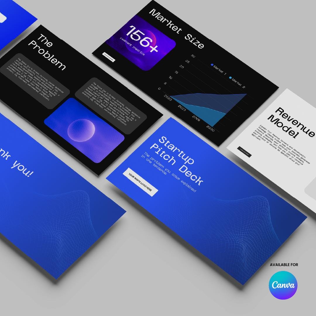 Canva Pitch Deck Template: Tech Startup Investor Presentation - Etsy