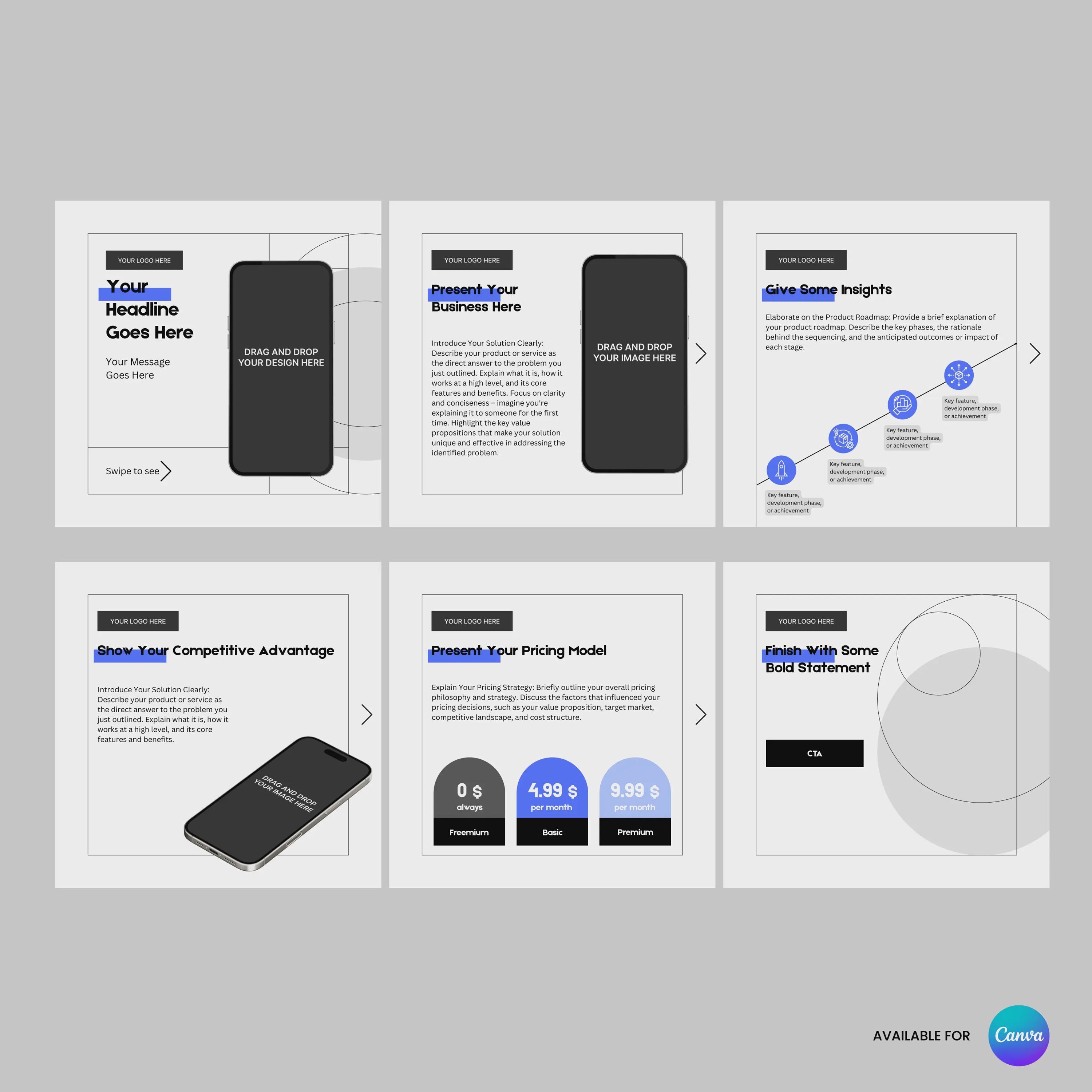 Canva Carousel Templates | Forma 20 Collection for Product and Saas ...