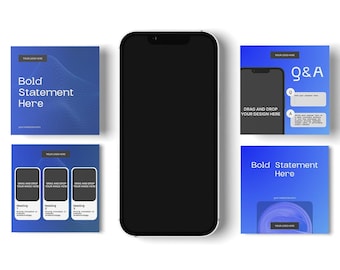 Clean Tech Social Media Templates: Electric Blue Canva Designs
