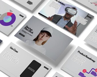 Animowany szablon prezentacji dla startupu technologicznego: prezentacja inwestorska Canva