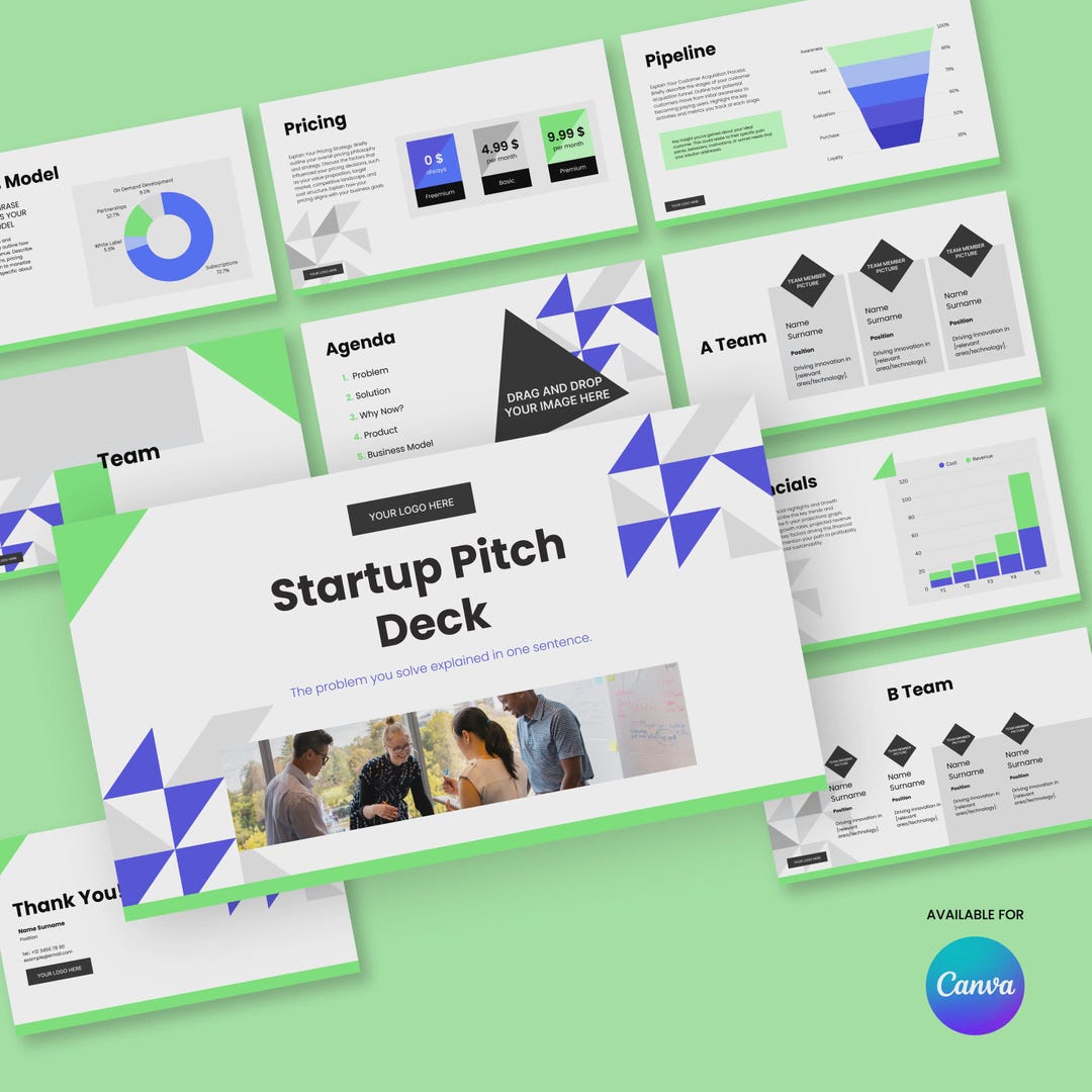 Startup Pitch Deck Template for Canva | Forma 40 Collection - Etsy