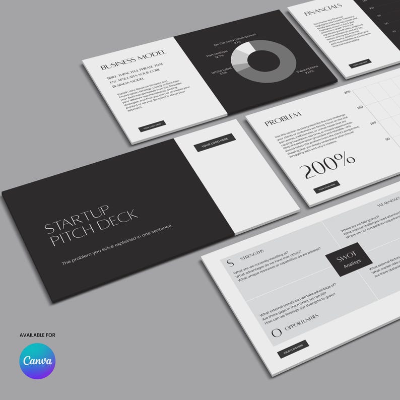 Minimalist Startup Pitch Deck Template: Luxury Presentation for Canva ...