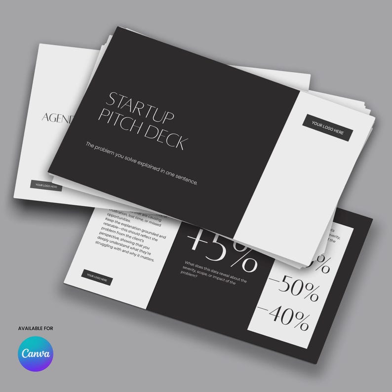 Minimalist Startup Pitch Deck Template: Luxury Presentation for Canva ...