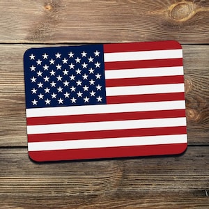 American Flag Sticker – USA Patriotic Vinyl Decal – Red White Blue Rectangle Flag for Cars, Laptops, Coolers, or Tumblers
