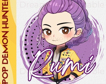 Kpop Demon Hunters Rumi Png,  Huntrix Girls PNG, K Pop Demon Hunters PNG, Demon Hunters Shirt Design
