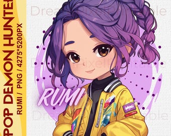 Kpop Demon Hunters Rumi Png,  Huntrix Girls PNG, K Pop Demon Hunters PNG, Demon Hunters Shirt Design