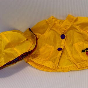 vintage Fisher Price Briarberry Bears plush bear rain coat wind breaker  outfit