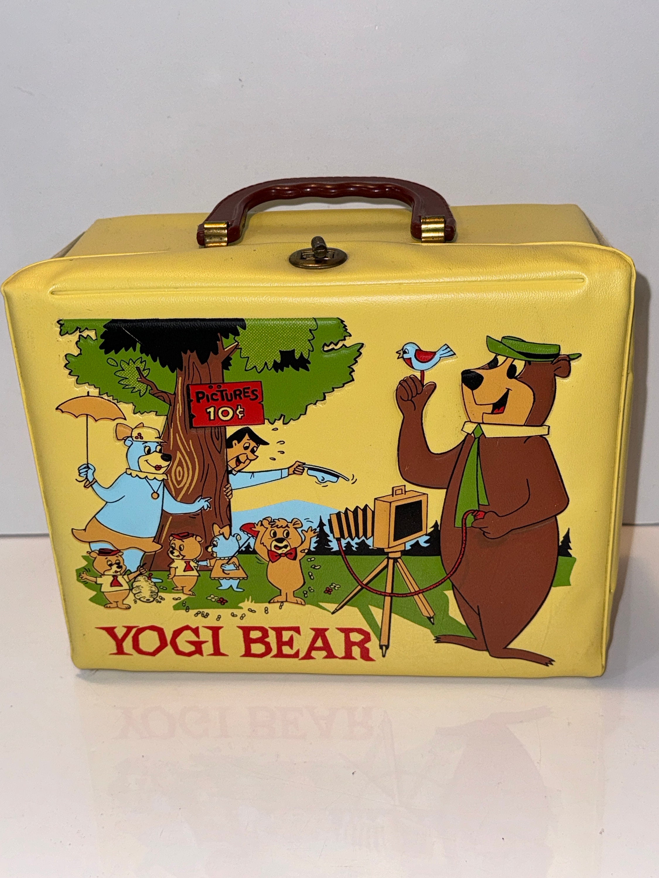 Vintage Hanna Barbera Yogi Bear Aladdin Brand Vinyl Lunch Box in