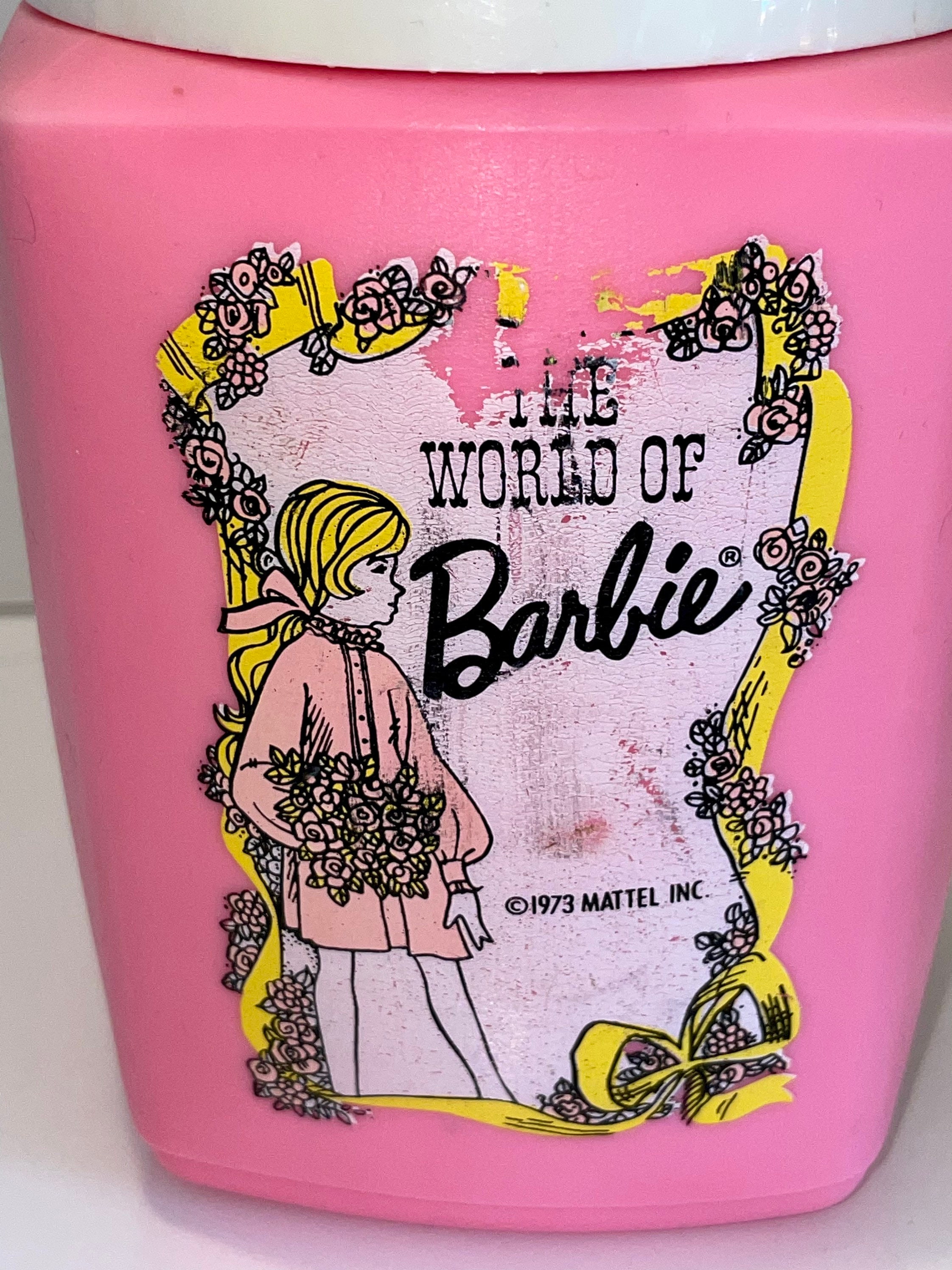 Vintage 1998 Barbie Thermos Deadstock Retro Mattel Floral Psychedelic Print  Hot/cold Double Walled Thermos for School Lunches 