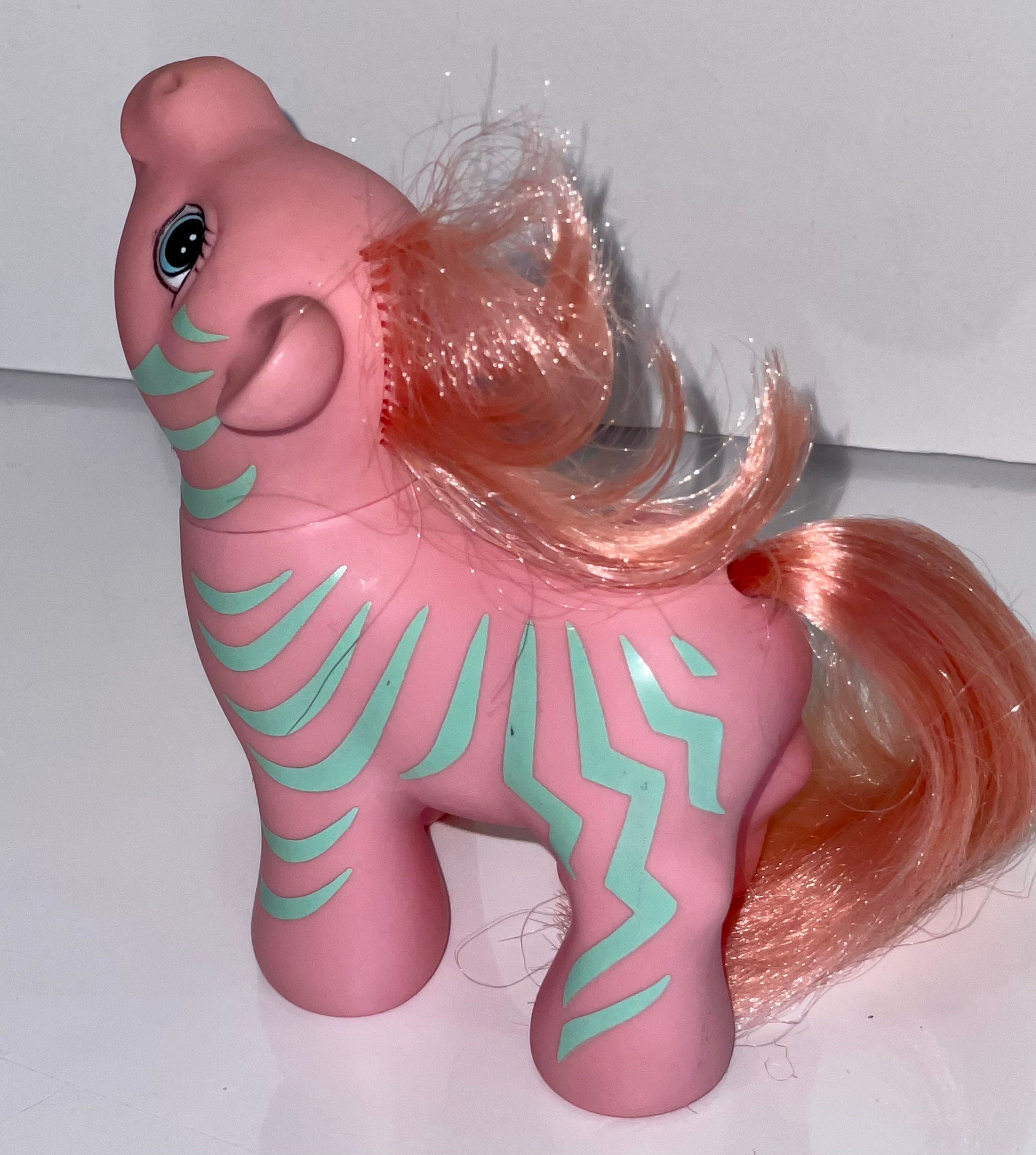  Medium Fluffles Zebra シマウマ Pony Vintage 1987 My Little Pony Zig Zag Zebra Pony Friends Conclave
