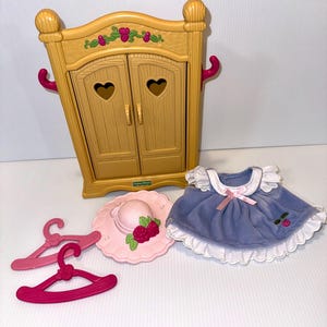 vintage Fisher Price Briarberry Bears plush bear armoire  set