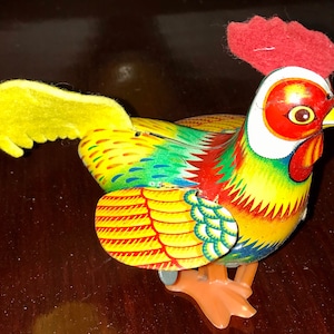 vintage metal wind up toy bird Mikuni made in Japan works