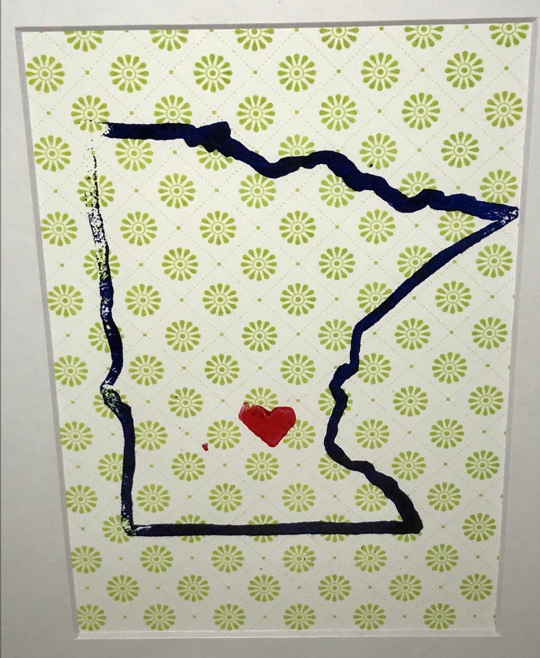 Archival Matted Art Print of Original Minnesota Screen Print Mixed