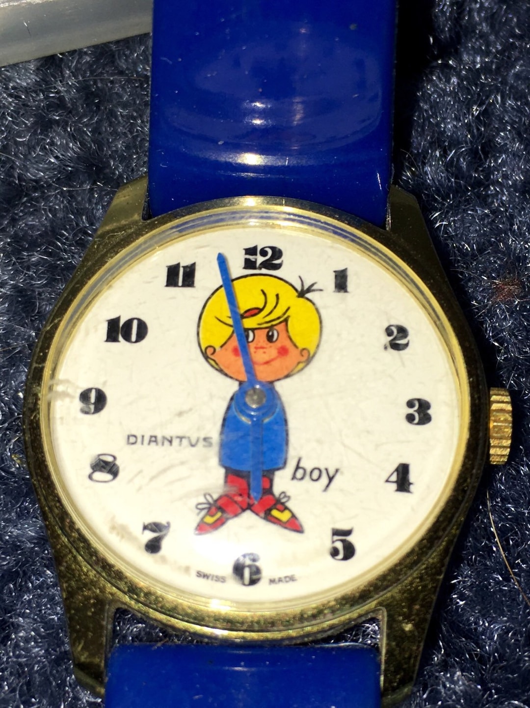 Vintage 1960's Mod Pop Diantus Boy Swiss Made Wrist Watch