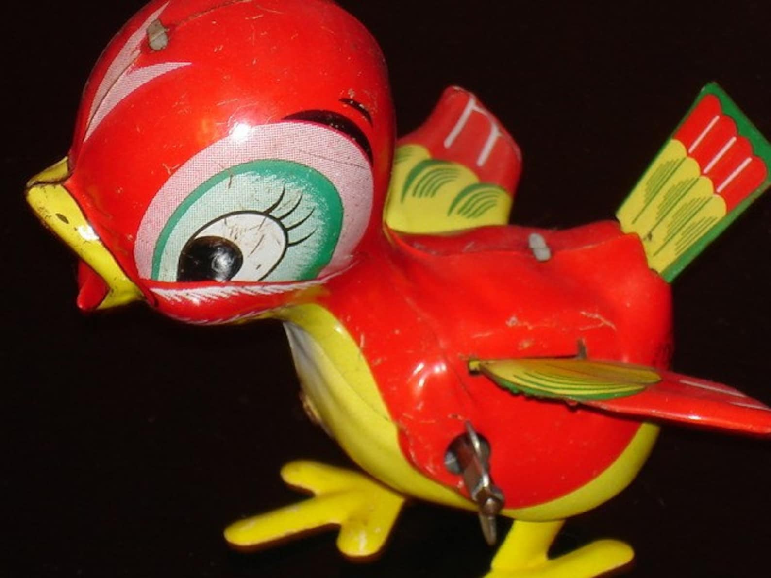Vintage metal wind up toy bird Mikuni made in Japan works Etsy