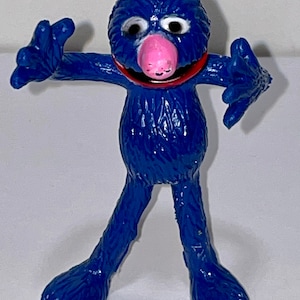 vintage small Jim Henson Sesame Street Grover monster with rubber bendy  figure
