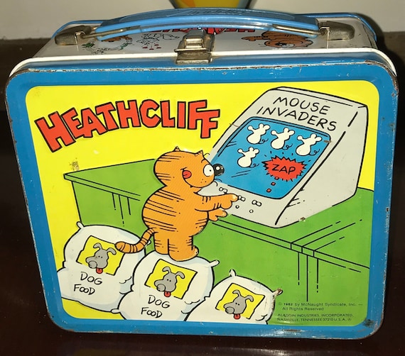 プーさんの家 　Lunch Box　Vintage　Made in USA Vintage 1982 Metal Lunch Box LB Lunchbox Cartoon Cat Heathcliff - Etsy