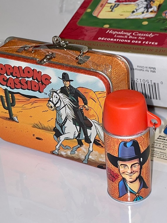 2000 Hallmark Keepsake Ornament Western Lunch Box and Thermos Set