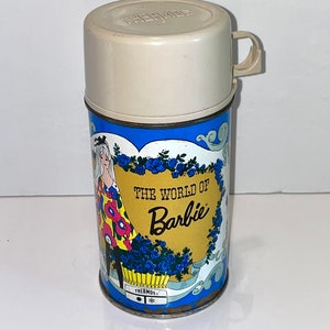 vintage 1971 The world of Barbie metal thermos with glass liner for vinyl lunch box