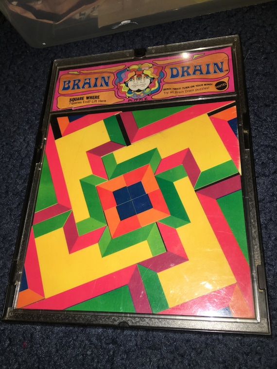 Vintage 1969 Mattel Brain Drain Puzzle Hippie Psychedelic Trippy