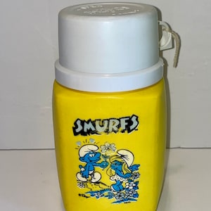 vintage Wallace Berrie & Co Smurf Smurfette smurf plastic thermos for metal lunch box.