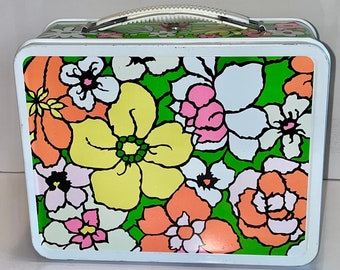 Suspended 4th OUR LUNCH BOX ★レアCDサイン入り Vintage Metal Lunch Box LB Lunchbox Ohio Art Mod Floral Dead Store