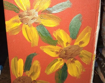 Original painting on vintage book cover