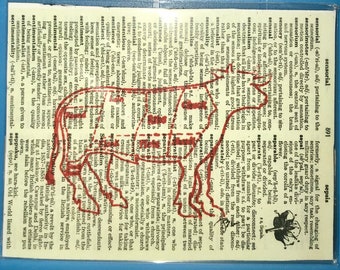 strong art cow butcher diagram seperate dictionary art