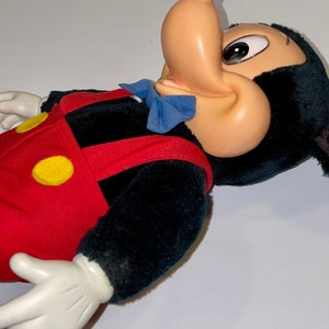 vintage Walt Disney Mickey Mouse 16 inch plush toy with rubber face hands and feet. RARE image 6