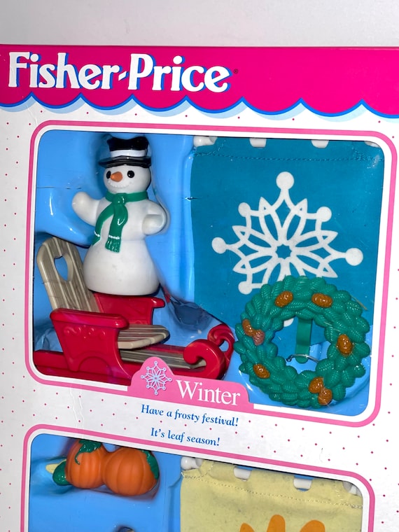 Vintage 1996 Fisher Price Dream Dollhouse Seasons Set With Box No