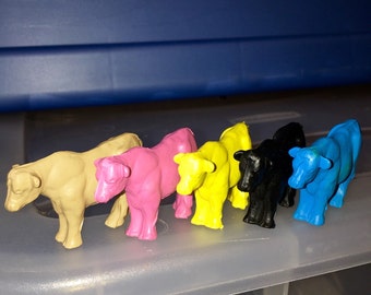 vintage new unused rubber cow pencil topper erasers listing for ONE you choose color