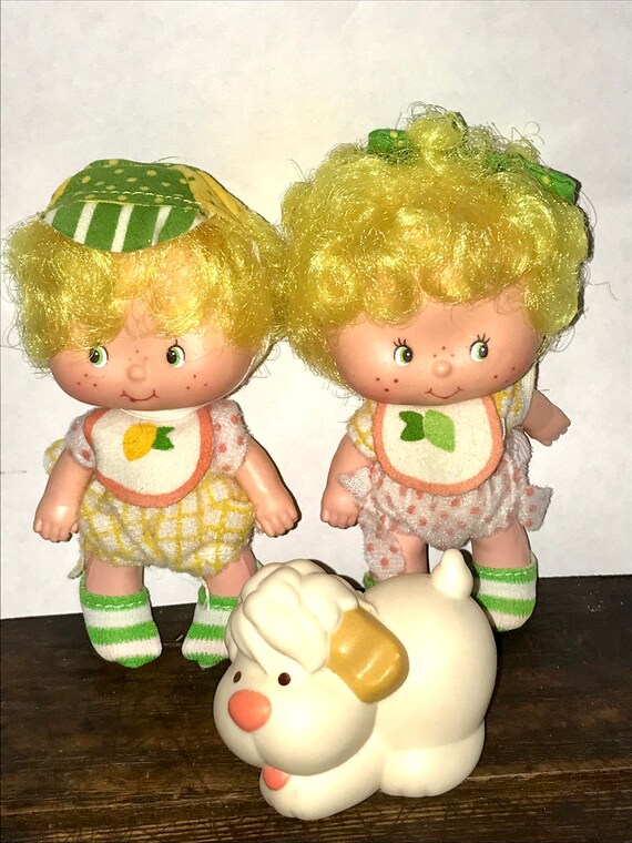 シナダ 旧タグ レモン＆いちご 当時物ペア 1990s〜希少 Vintage 1980s American Greetings Strawberry Shortcake Friends Lem